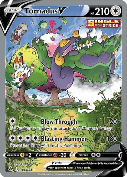 Tornadus V (Alternate Full Art), SWSH06: Chilling Reign 185/198