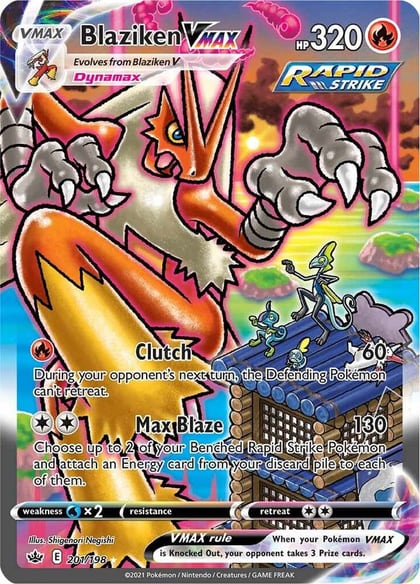Blaziken VMAX (Alternate Art Secret), SWSH06: Chilling Reign 201/198