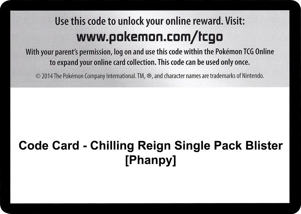 Code Card - Chilling Reign Single Pack Blister [Phanpy], SWSH06: Chilling Reign P257531