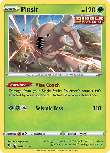 Pinsir, SWSH07: Evolving Skies 001/203