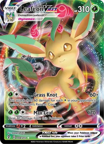 Leafeon VMAX, SWSH07: Evolving Skies 008/203