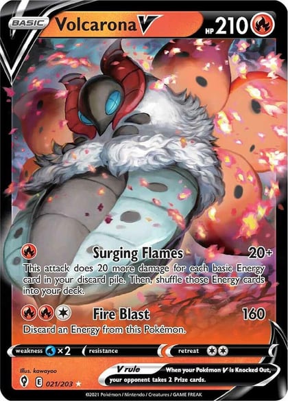 Volcarona V, SWSH07: Evolving Skies 021/203