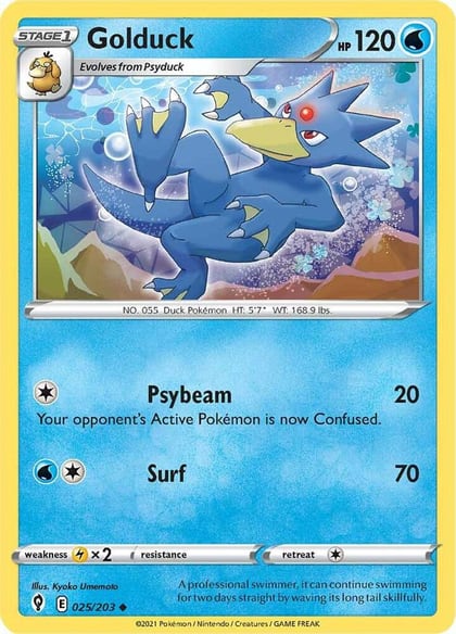 Golduck, SWSH07: Evolving Skies 025/203
