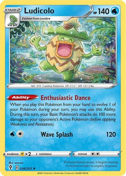 Ludicolo, SWSH07: Evolving Skies 034/203
