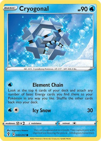 Cryogonal, SWSH07: Evolving Skies 043/203