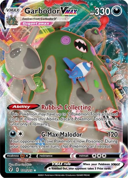 Garbodor VMAX, SWSH07: Evolving Skies 101/203