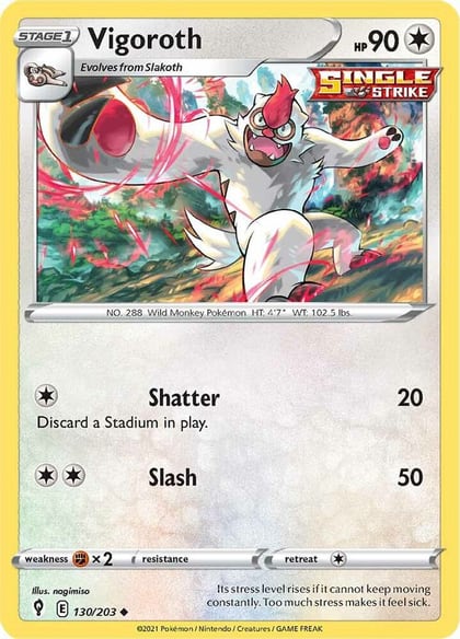 Vigoroth, SWSH07: Evolving Skies 130/203
