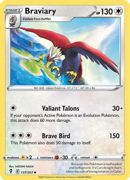 Braviary, SWSH07: Evolving Skies 137/203