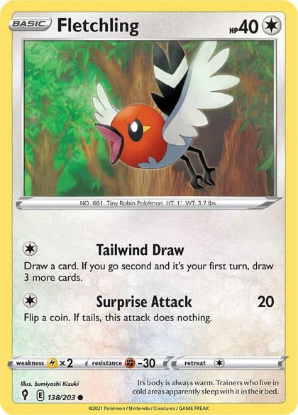 Fletchling, SWSH07: Evolving Skies 138/203