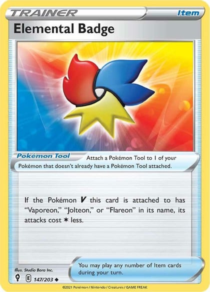 Elemental Badge, SWSH07: Evolving Skies 147/203
