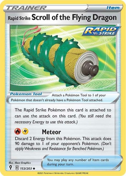 Rapid Strike Scroll of the Flying Dragon, SWSH07: Evolving Skies 153/203