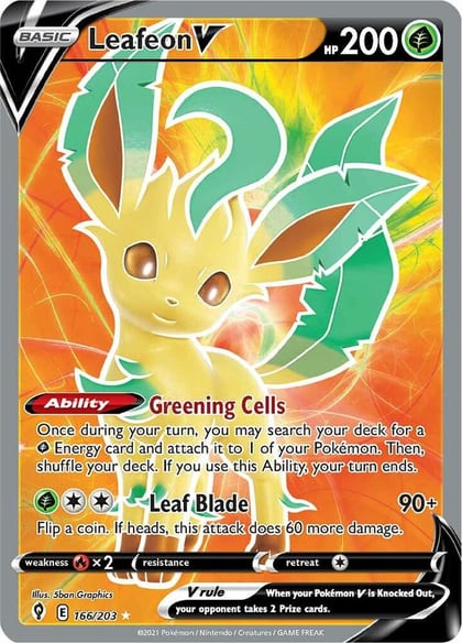 Leafeon V (Full Art), SWSH07: Evolving Skies 166/203