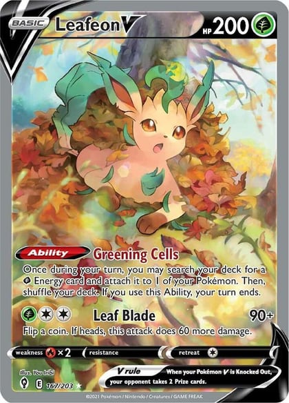 Leafeon V (Alternate Full Art), SWSH07: Evolving Skies 167/203