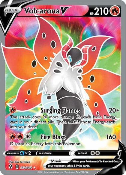 Volcarona V (Full Art), SWSH07: Evolving Skies 170/203