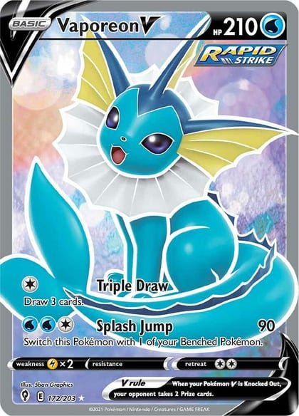 Vaporeon V (Full Art), SWSH07: Evolving Skies 172/203