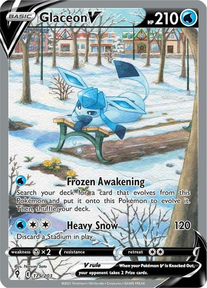 Glaceon V (Alternate Full Art), SWSH07: Evolving Skies 175/203