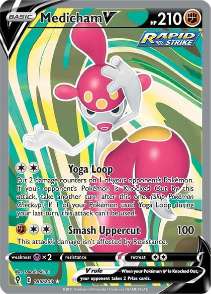 Medicham V (Full Art), SWSH07: Evolving Skies 185/203