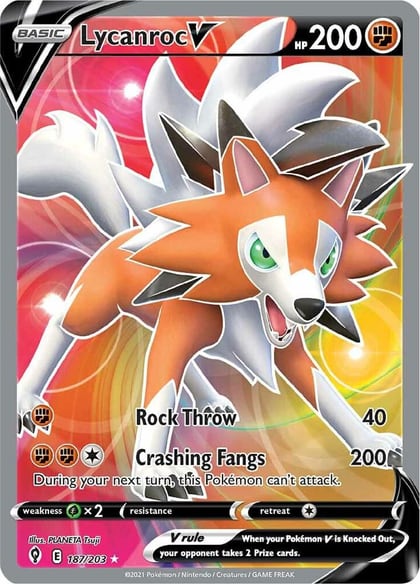 Lycanroc V (Full Art), SWSH07: Evolving Skies 187/203