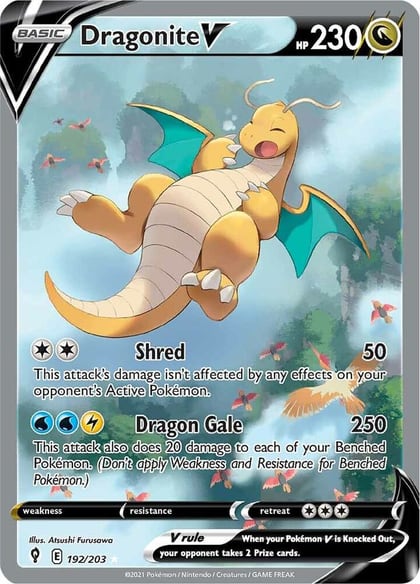 Dragonite V (Alternate Full Art), SWSH07: Evolving Skies 192/203