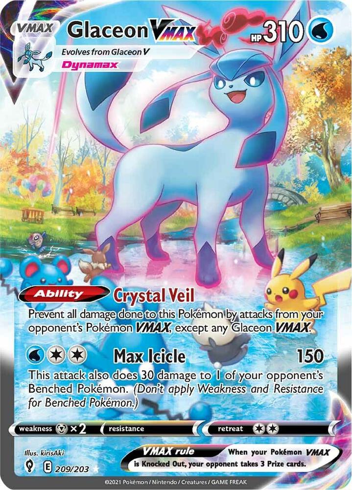 Glaceon VMAX (Alternate Art Secret), SWSH07: Evolving Skies 209/203