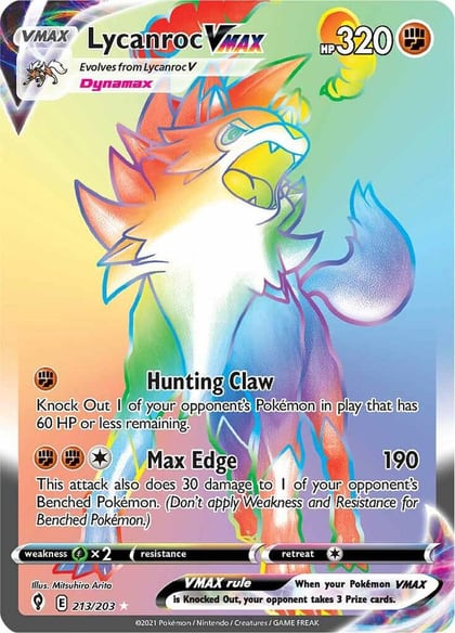 Lycanroc VMAX (Secret), SWSH07: Evolving Skies 213/203
