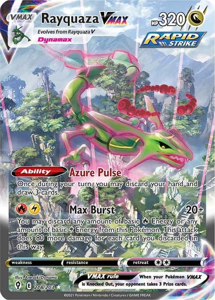 Rayquaza VMAX (Alternate Art Secret), SWSH07: Evolving Skies 218/203