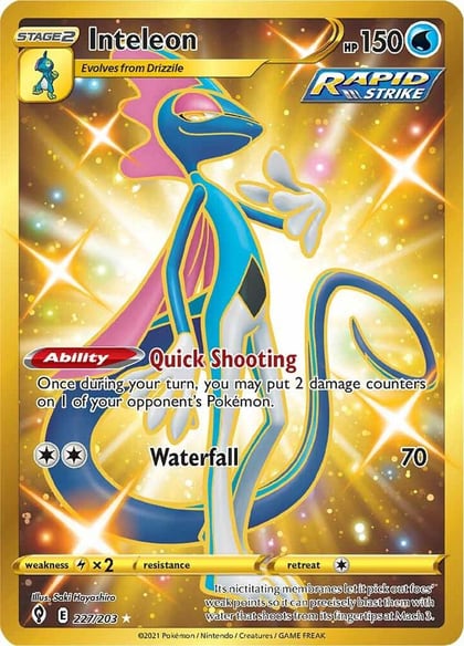 Inteleon (Secret), SWSH07: Evolving Skies 227/203