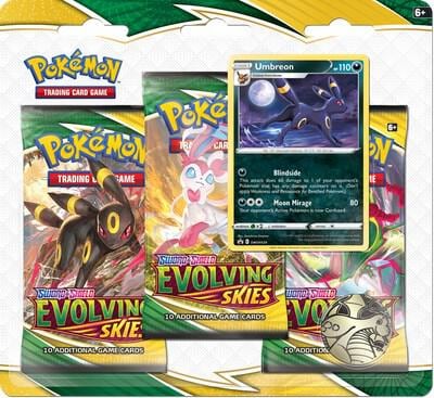 Evolving Skies 3 Pack Blister [Umbreon], SWSH07: Evolving Skies P242444