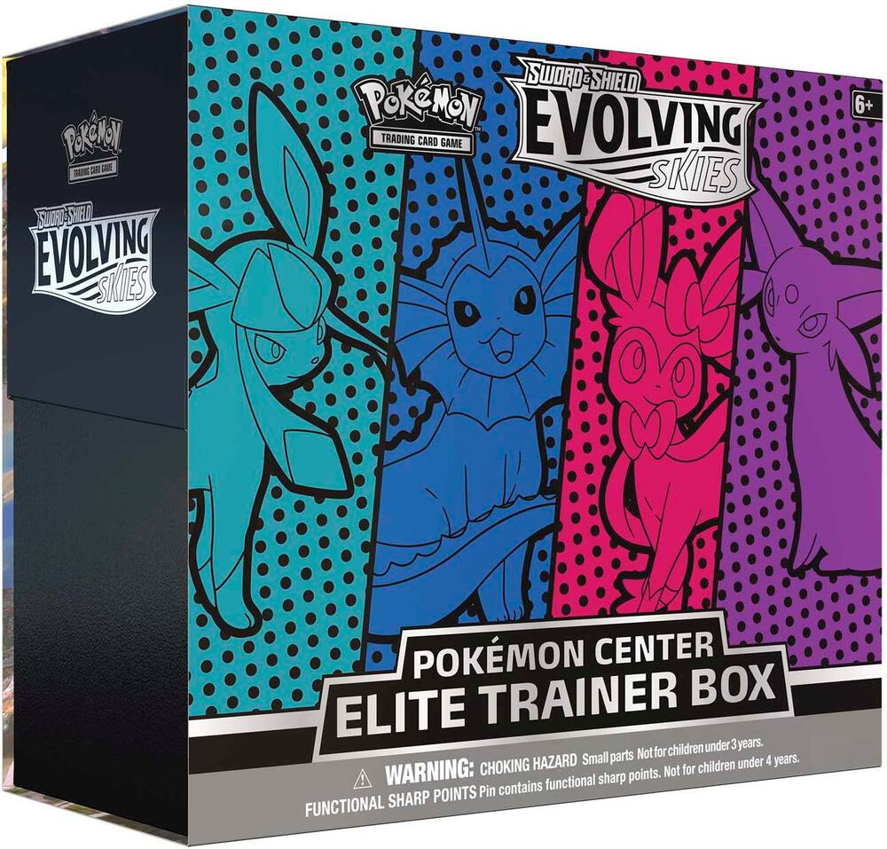 Evolving Skies Pokemon Center Elite Trainer Box [Glaceon/Vaporeon/Sylveon/Espeon] (Exclusive), SWSH07: Evolving Skies P245352