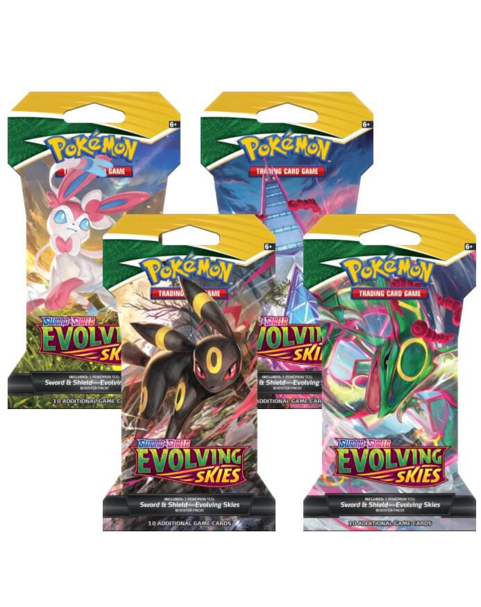 Evolving Skies Sleeved Booster Pack Art Bundle [Set of 4], SWSH07: Evolving Skies P247498