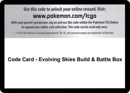 Code Card - Evolving Skies Build & Battle Box, SWSH07: Evolving Skies P248027
