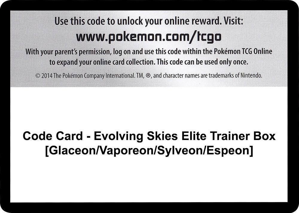 Code Card - Evolving Skies Elite Trainer Box [Glaceon/Vaporeon/Sylveon/Espeon], SWSH07: Evolving Skies P248028