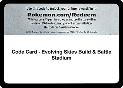 Code Card - Evolving Skies Build & Battle Stadium, SWSH07: Evolving Skies P251430