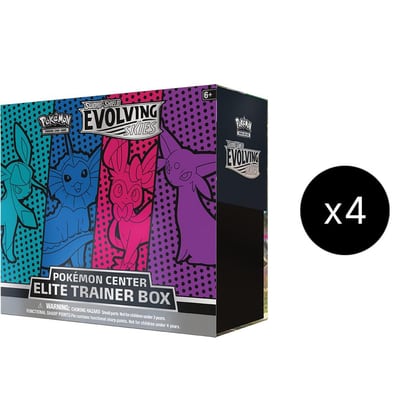 Evolving Skies Pokemon Center Elite Trainer Box Case [Glaceon/Vaporeon/Sylveon/Espeon] (Exclusive), SWSH07: Evolving Skies P628319