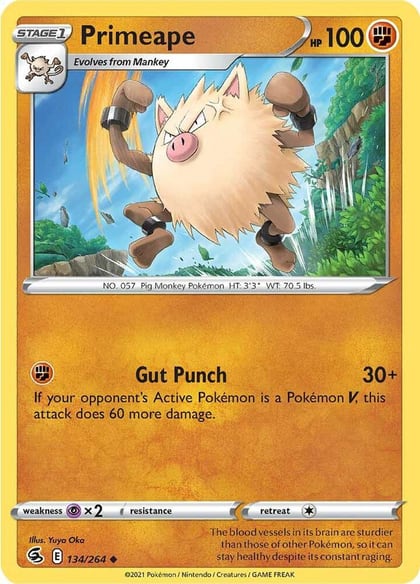 Primeape, SWSH08: Fusion Strike 134/264