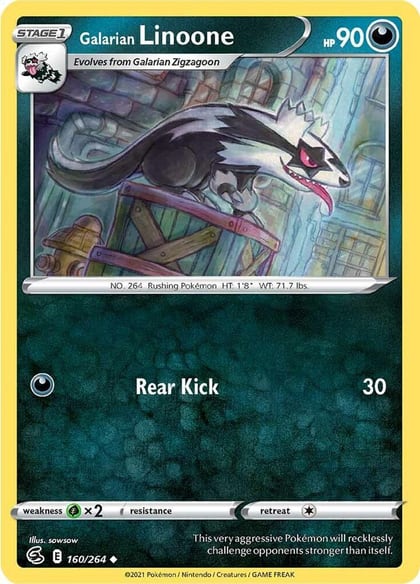 Galarian Linoone, SWSH08: Fusion Strike 160/264