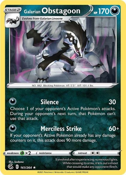 Galarian Obstagoon, SWSH08: Fusion Strike 161/264
