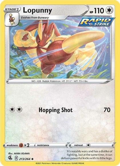 Lopunny, SWSH08: Fusion Strike 213/264