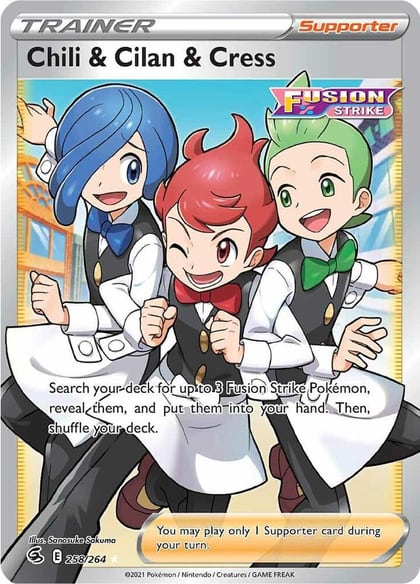Chili & Cilan & Cress (Full Art), SWSH08: Fusion Strike 258/264