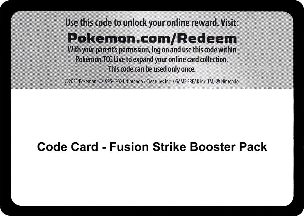 Code Card - Fusion Strike Booster Pack, SWSH08: Fusion Strike P256131