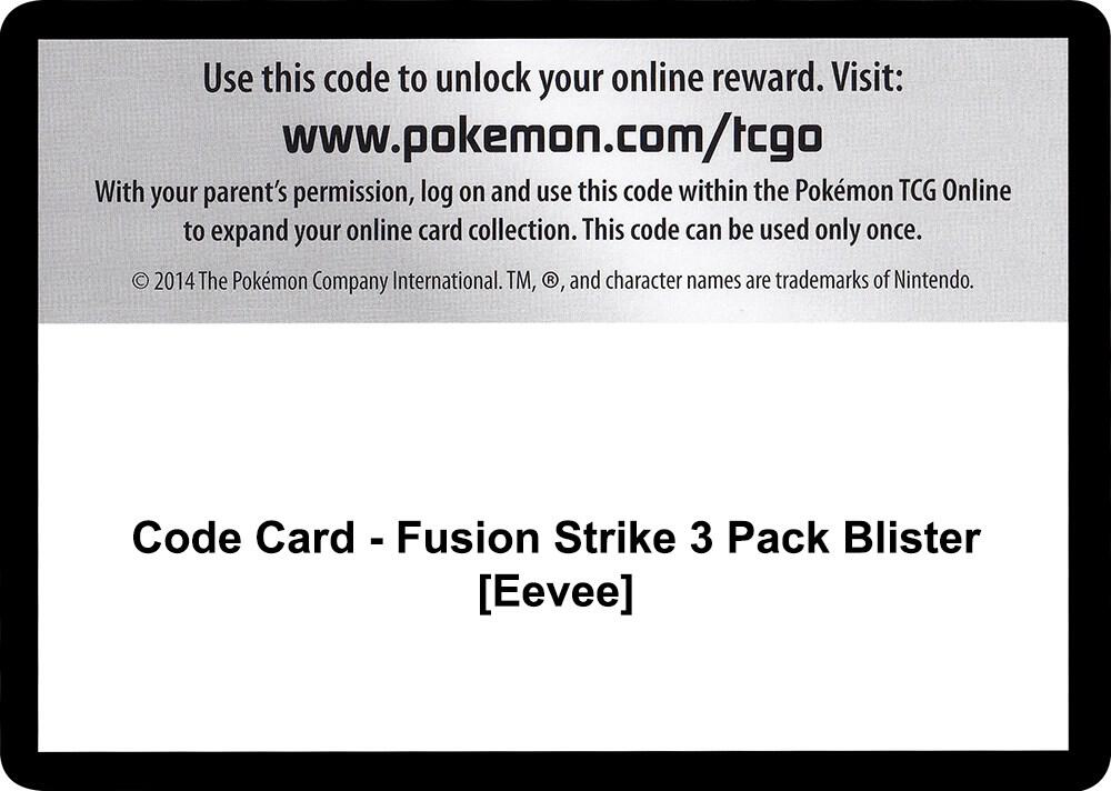 Code Card - Fusion Strike 3 Pack Blister [Eevee], SWSH08: Fusion Strike P257524