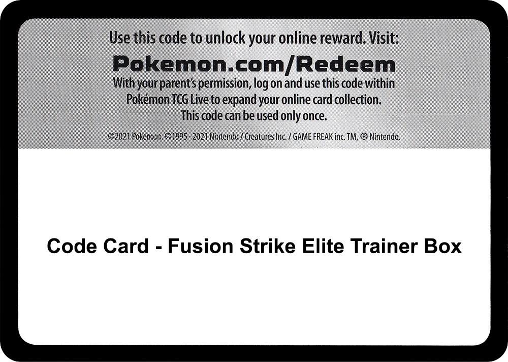 Code Card - Fusion Strike Elite Trainer Box, SWSH08: Fusion Strike P257526