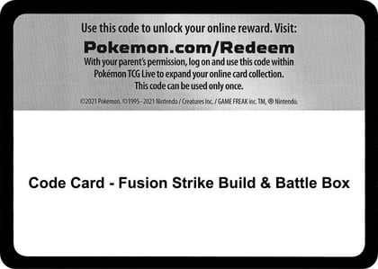 Code Card - Fusion Strike Build & Battle Box, SWSH08: Fusion Strike P257532