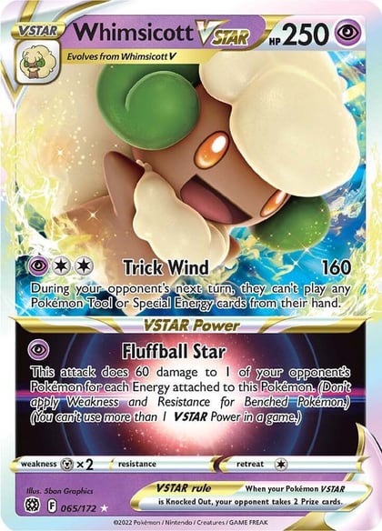 Whimsicott VSTAR, SWSH09: Brilliant Stars 065/172