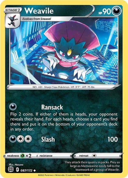 Weavile, SWSH09: Brilliant Stars 087/172