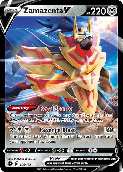 Zamazenta V, SWSH09: Brilliant Stars 105/172