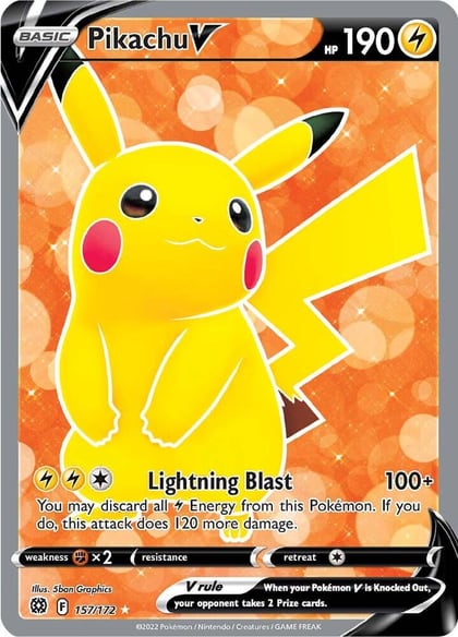 Pikachu V (Full Art), SWSH09: Brilliant Stars 157/172