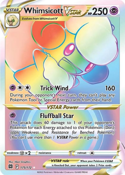 Whimsicott VSTAR (Secret), SWSH09: Brilliant Stars 175/172