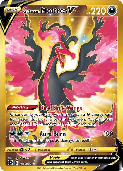 Galarian Moltres V (Secret), SWSH09: Brilliant Stars 183/172
