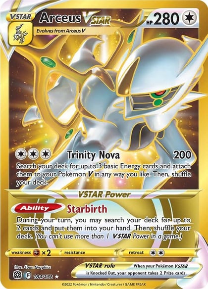 Arceus VSTAR (Secret) (184), SWSH09: Brilliant Stars 184/172